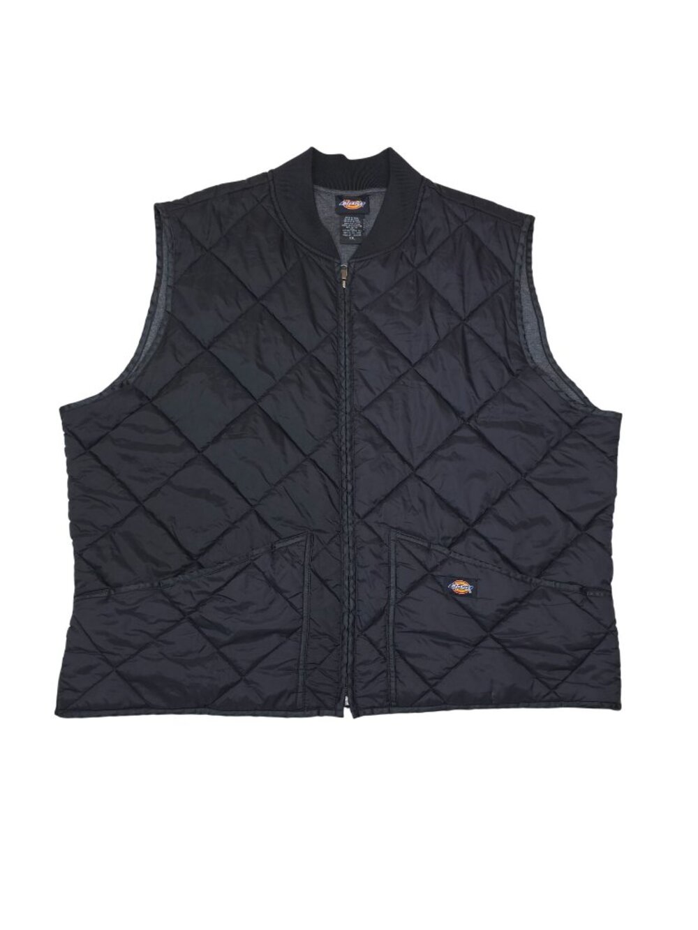 Dickies Quilted Full Zip Vest Mens XXL Black Nylon Cotton Polyester